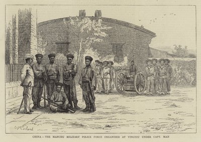 Kina, Manchu Military Police Force organisert ved Yingtzu under Captain Man av Charles Trevor Garland